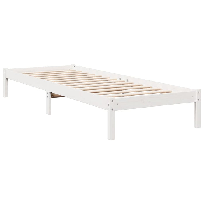 Cadru pat foarte lung fără saltea alb 80x210 cm lemn masiv pin - WALTI WALTI