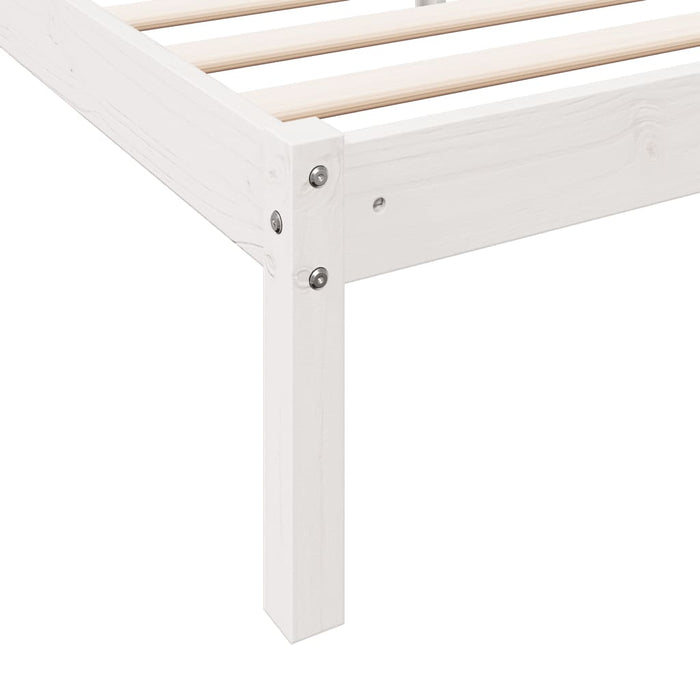Cadru pat foarte lung fără saltea alb 80x210 cm lemn masiv pin - WALTI WALTI