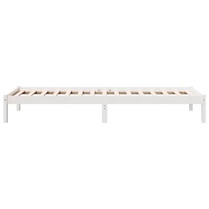 Cadru pat foarte lung fără saltea alb 90x210 cm lemn masiv pin WALTI