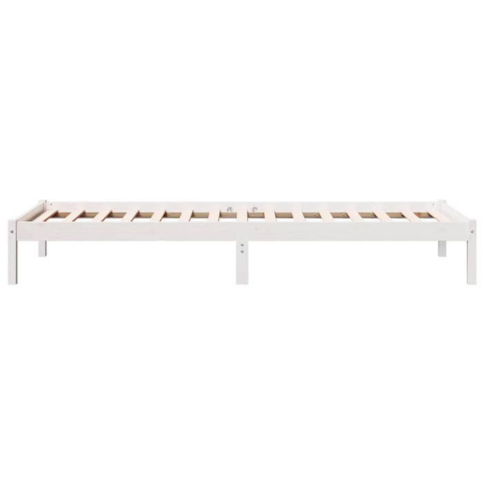Cadru pat foarte lung fără saltea alb 100x210 cm lemn masiv pin WALTI
