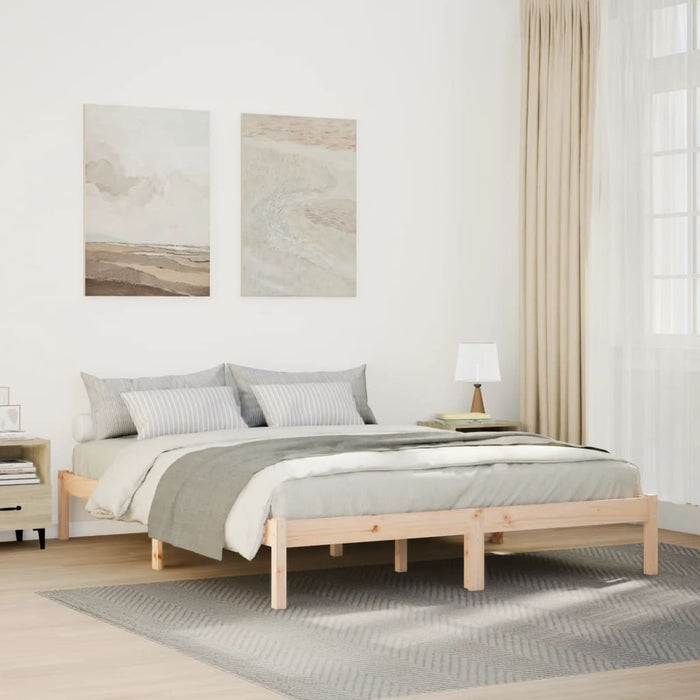 Cadru pat foarte lung fără saltea, 140x210 cm, lemn masiv pin - WALTI WALTI