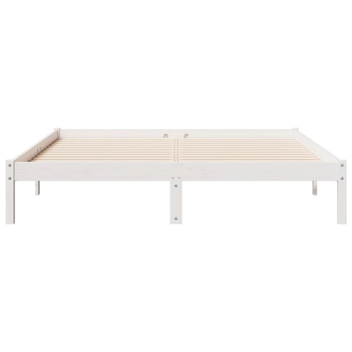 Cadru pat foarte lung fără saltea alb 140x210 cm lemn masiv pin - WALTI WALTI