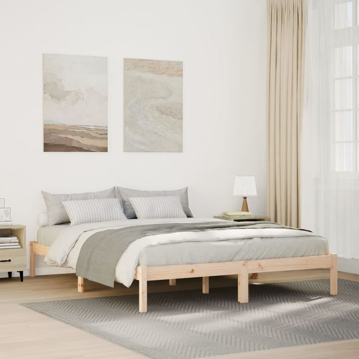 Cadru pat foarte lung fără saltea, 160x210 cm, lemn masiv pin - WALTI WALTI