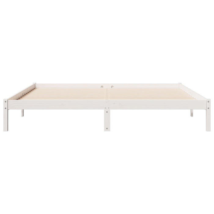 Cadru pat foarte lung fără saltea alb 180x210 cm lemn masiv pin - WALTI WALTI