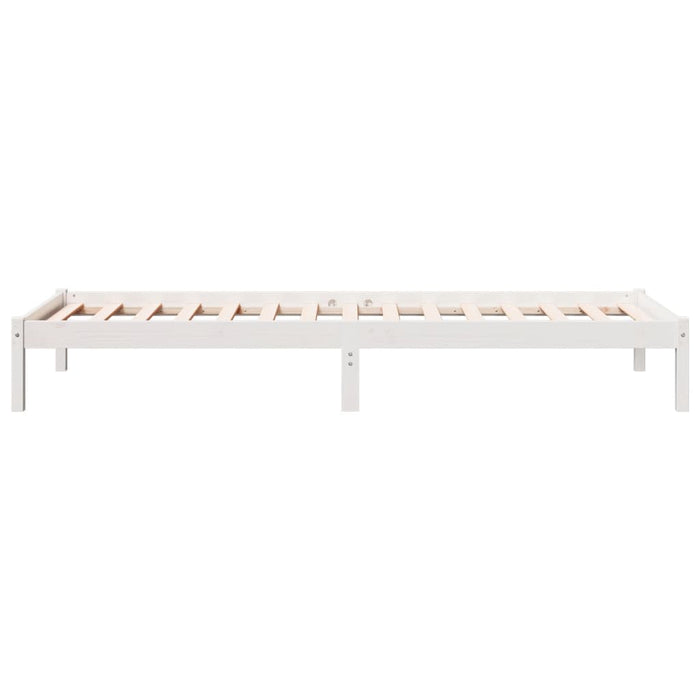 Cadru pat foarte lung fără saltea alb 80x220 cm lemn masiv pin WALTI