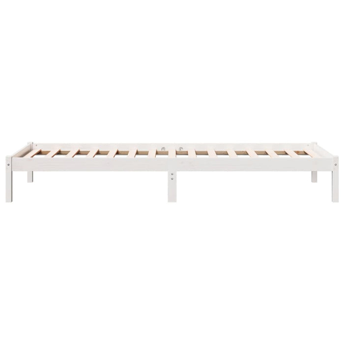 Cadru pat foarte lung fără saltea alb 100x220 cm lemn masiv pin - WALTI WALTI