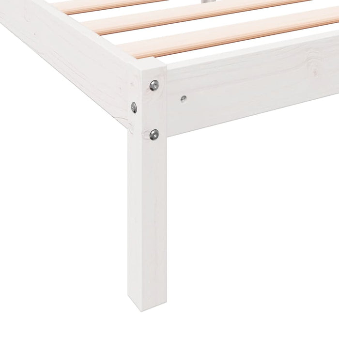 Cadru pat foarte lung fără saltea alb 100x220 cm lemn masiv pin - WALTI WALTI