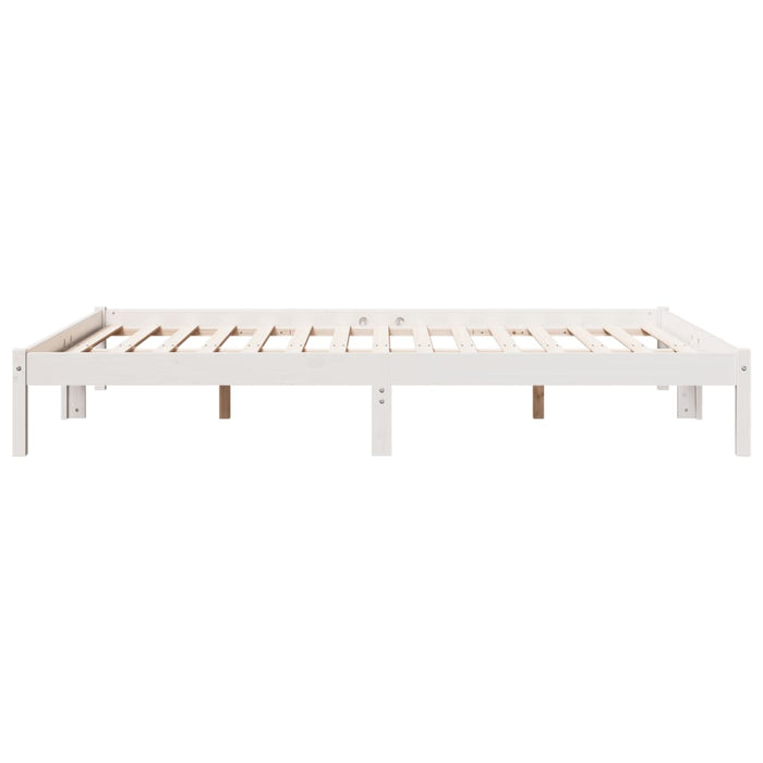 Cadru pat foarte lung fără saltea alb 160x220 cm lemn masiv pin - WALTI WALTI