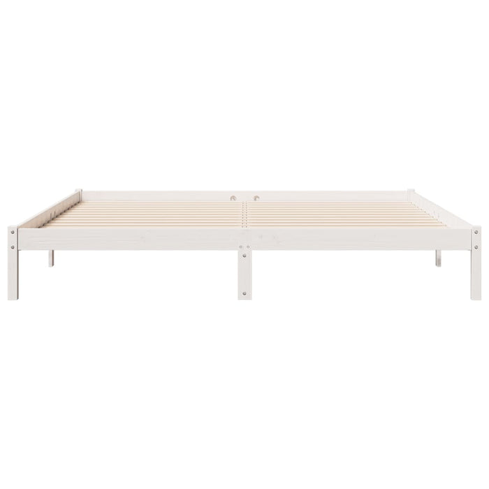 Cadru pat foarte lung fără saltea alb 180x220 cm lemn masiv pin - WALTI WALTI