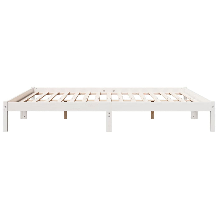 Cadru pat foarte lung fără saltea alb 180x220 cm lemn masiv pin - WALTI WALTI