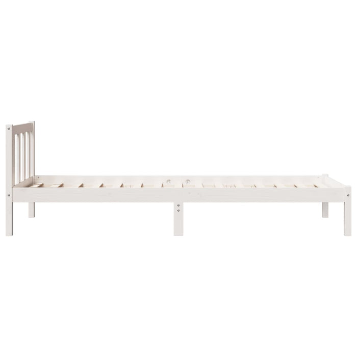 Cadru pat foarte lung fără saltea alb 90x210 cm lemn masiv pin - WALTI WALTI