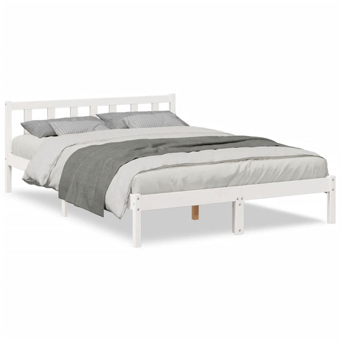 Cadru pat foarte lung fără saltea alb 160x210 cm lemn masiv pin - WALTI WALTI