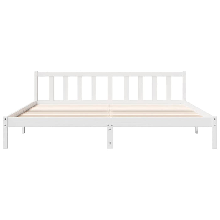 Cadru pat foarte lung fără saltea alb 180x210 cm lemn masiv pin - WALTI WALTI