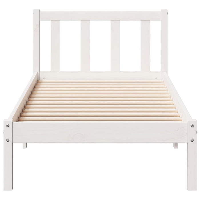 Cadru pat foarte lung fără saltea alb 80x220 cm lemn masiv pin - WALTI WALTI