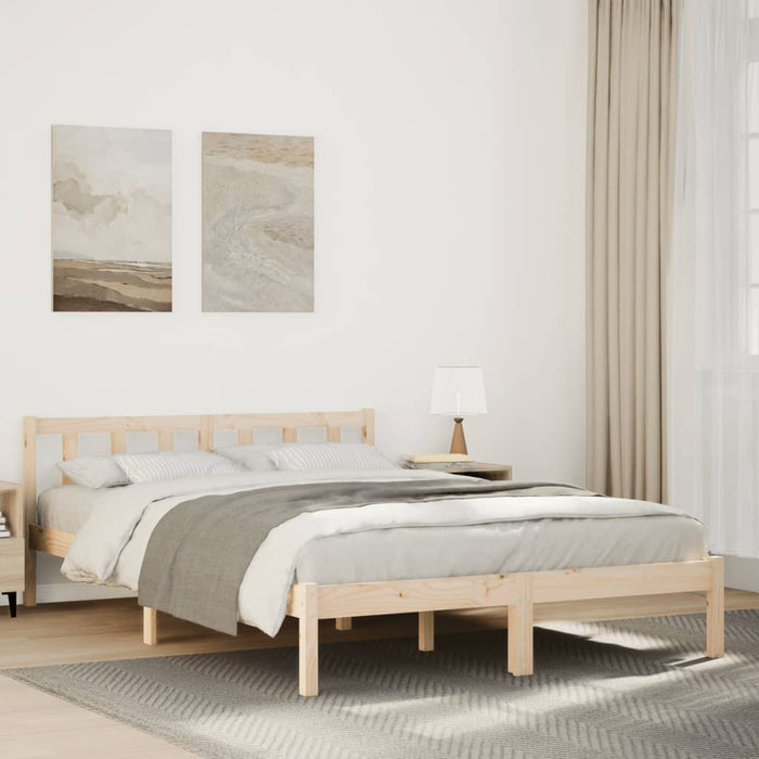 Cadru pat foarte lung fără saltea, 140x220 cm, lemn masiv pin - WALTI WALTI
