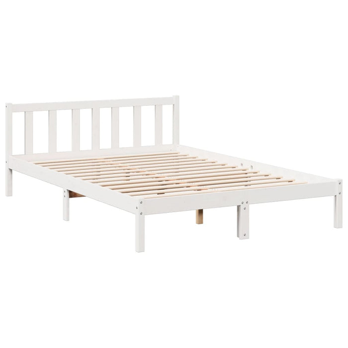 Cadru pat foarte lung fără saltea alb 140x220 cm lemn masiv pin - WALTI WALTI