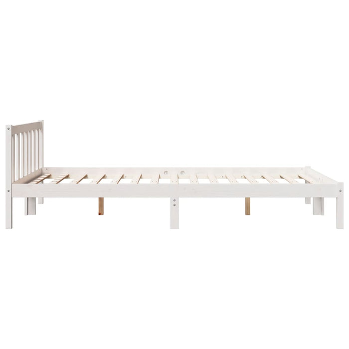 Cadru pat foarte lung fără saltea alb 160x220 cm lemn masiv pin - WALTI WALTI