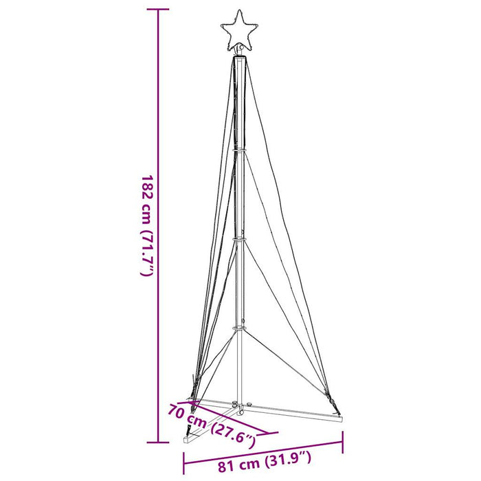 Instalație brad de Crăciun 363 LED-uri, colorat, 182 cm - WALTI WALTI