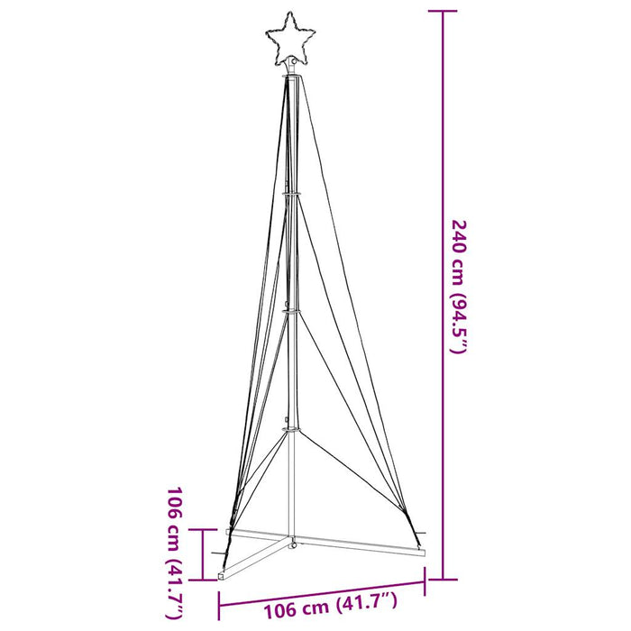 Instalație brad de Crăciun 483 LED-uri, albastru, 240 cm - WALTI WALTI