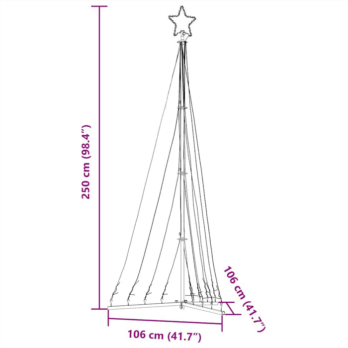 Pom de Crăciun LED 447 LED-uri Alb Rece 250 cm WALTI