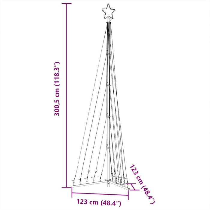 Instalație brad de Crăciun 495 LED-uri, alb cald, 300,5 cm - WALTI WALTI