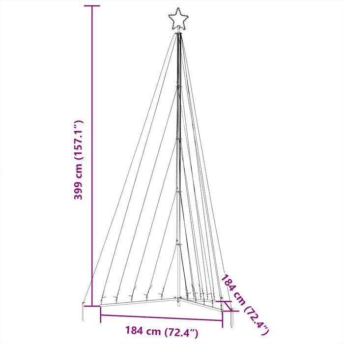 Instalație brad de Crăciun 570 LED-uri, alb cald, 399 cm - WALTI WALTI