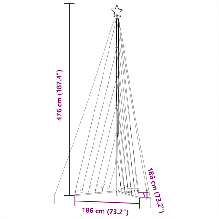 Instalație brad de Crăciun 789 LED-uri, colorat, 476 cm - WALTI WALTI