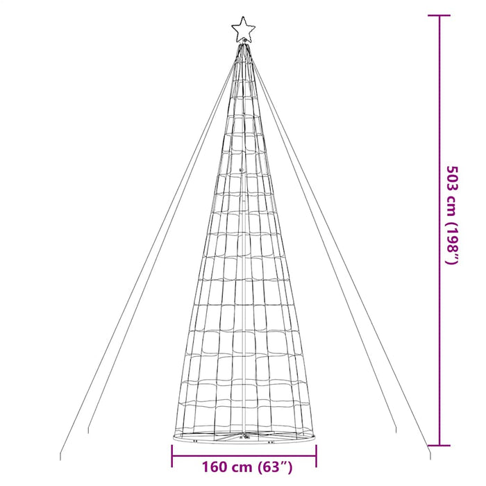 Con de lumină brad de Crăciun, 1534 LED-uri, albastru, 503 cm - WALTI WALTI