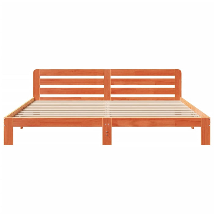 Cadru de pat fără saltea, maro ceruit 180x200 cm lemn masiv pin WALTI
