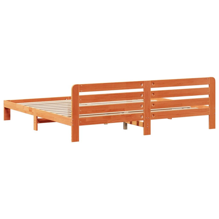 Cadru de pat fără saltea, maro ceruit 180x200 cm lemn masiv pin WALTI