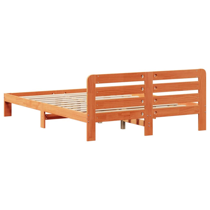 Cadru pat fără saltea, maro ceruit, 140x190 cm, lemn masiv pin - WALTI WALTI