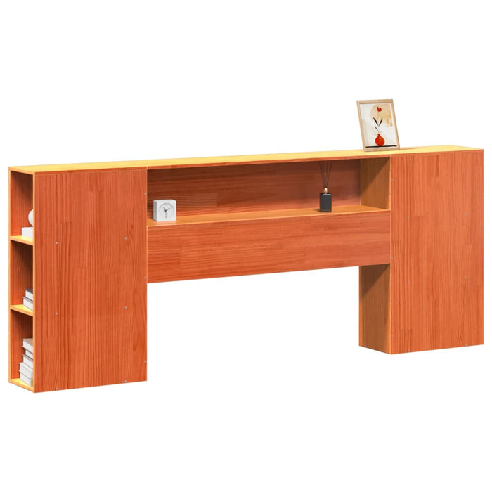 Tăblie de pat cu depozitare maro ceruit, 200 cm, lemn masiv pin - WALTI WALTI