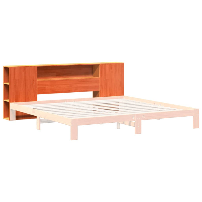 Tăblie de pat cu depozitare maro ceruit, 200 cm, lemn masiv pin - WALTI WALTI
