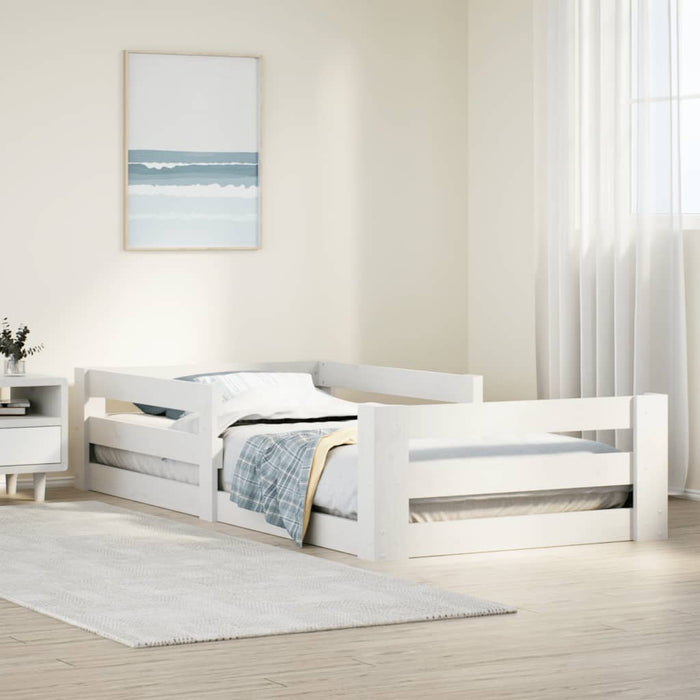 Cadru de pat fără saltea alb 80x160 cm lemn masiv de pin - WALTI WALTI