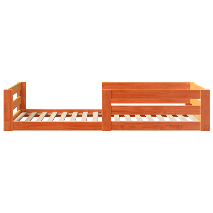 Cadru pat fără saltea, maro ceruit, 75x190 cm, lemn masiv pin WALTI