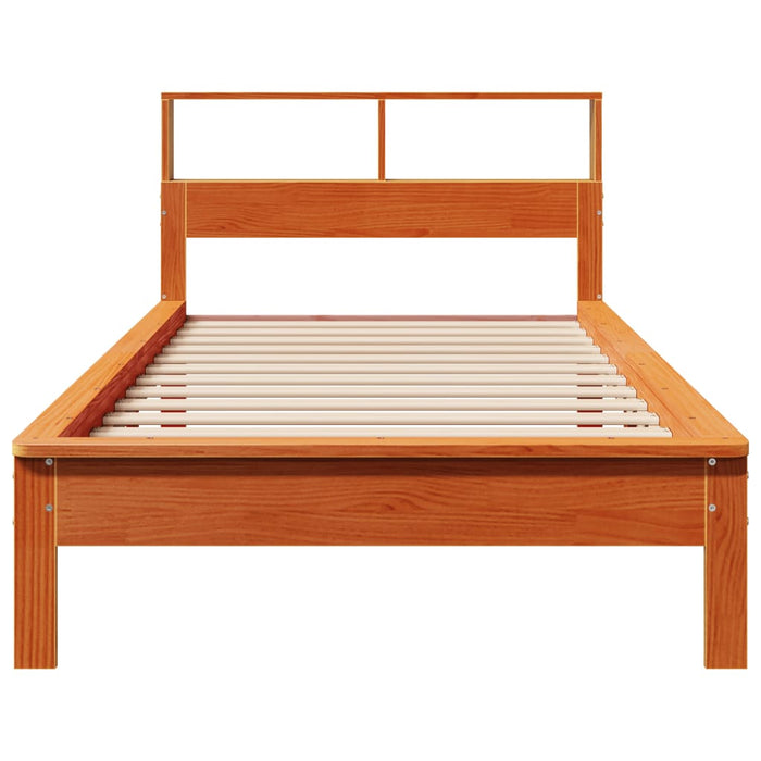 Pat bibliotecă fără saltea maro ceruit 90x190 cm lemn masiv pin - WALTI WALTI