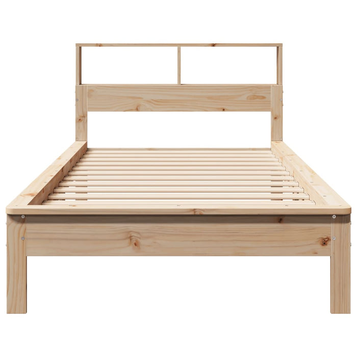 Pat cu bibliotecă fără saltea, 75x190 cm, lemn masiv de pin - WALTI WALTI