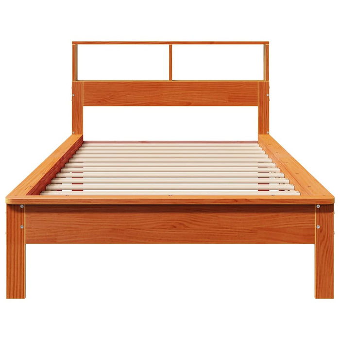 Pat bibliotecă fără saltea maro ceruit 75x190 cm lemn masiv pin - WALTI WALTI