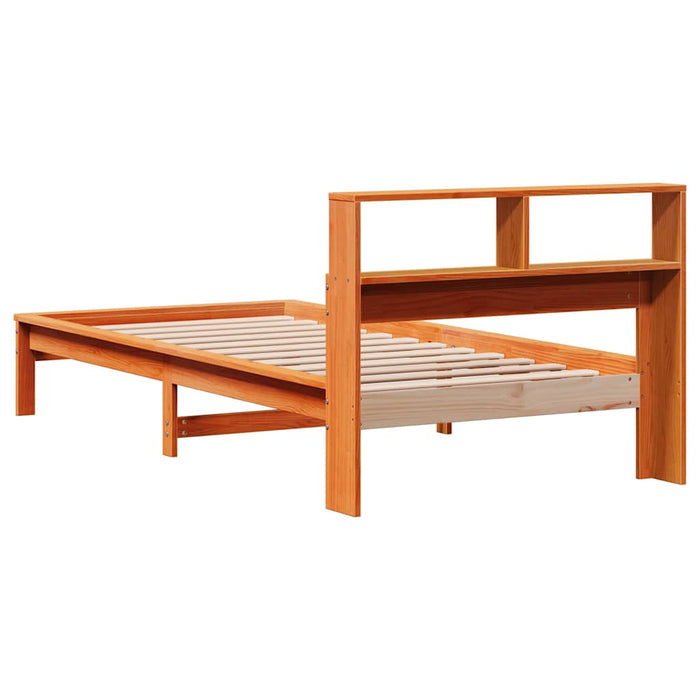 Pat bibliotecă fără saltea maro ceruit 75x190 cm lemn masiv pin - WALTI WALTI