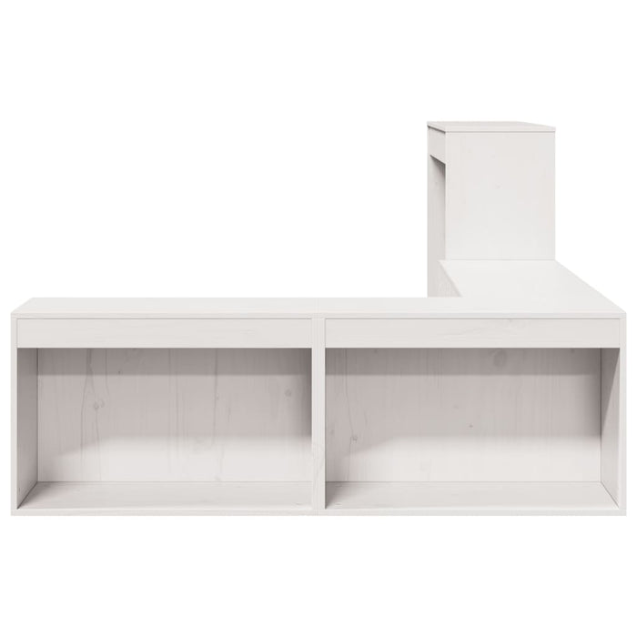 Noptieră cu birou, alb, 232x122x75 cm, lemn masiv de pin - WALTI WALTI