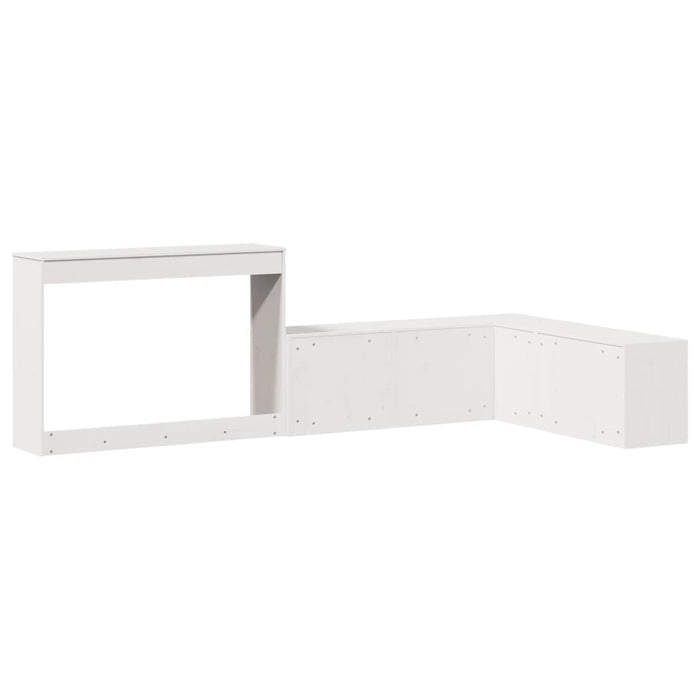 Noptieră cu birou, alb, 232x122x75 cm, lemn masiv de pin - WALTI WALTI