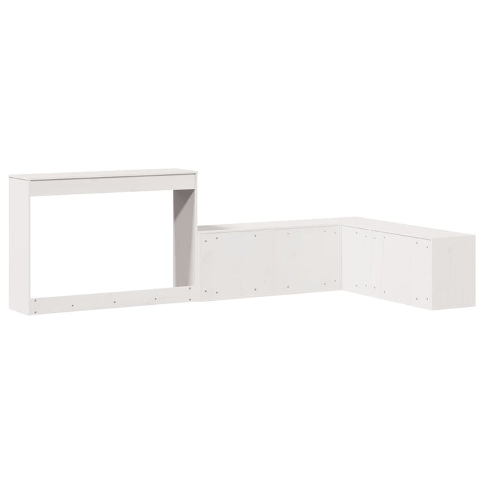 Noptieră cu birou, alb, 232x112x75 cm lemn masiv de pin - WALTI WALTI