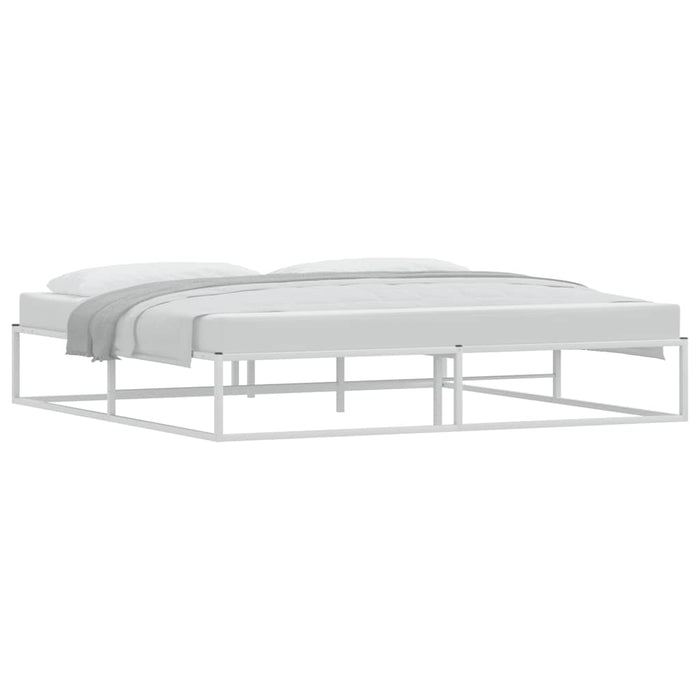 Cadru pat fără saltea alb 200x200 cm metal - WALTI WALTI