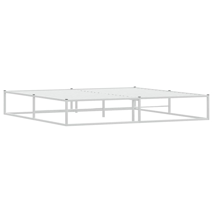Cadru pat fără saltea alb 200x200 cm metal - WALTI WALTI