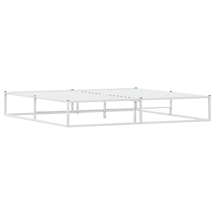 Cadru pat fără saltea alb 200x200 cm metal - WALTI WALTI