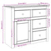 Dulap cu sertare Panama, 93x40x80 cm, lemn masiv de pin - WALTI WALTI