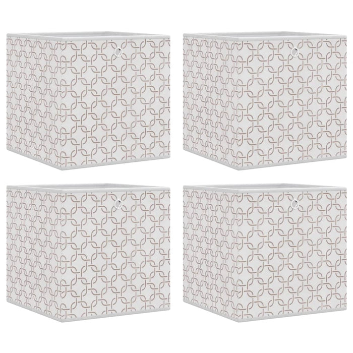 Cutii depozitare pliabile 4 buc. crem 32x32x32cm textil nețesut WALTI