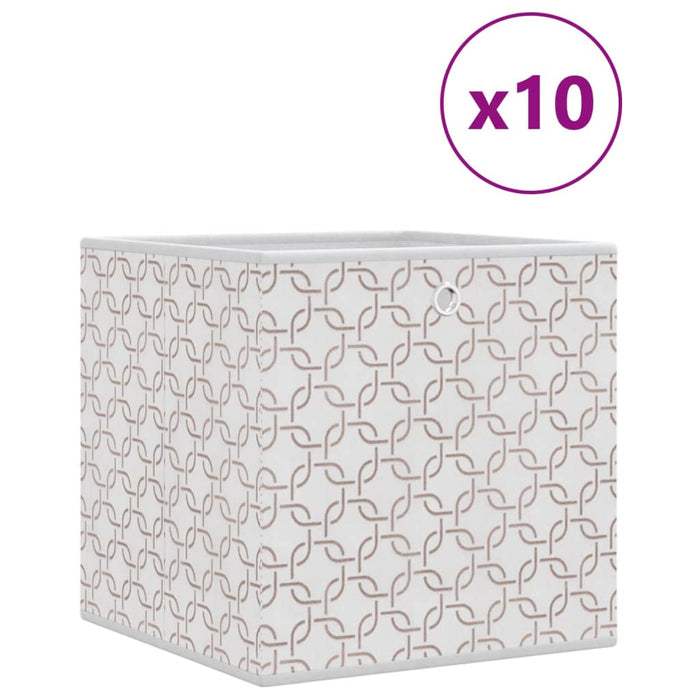 Cutii depozitare pliabile 10buc. crem 32x32x32cm textil nețesut - WALTI WALTI