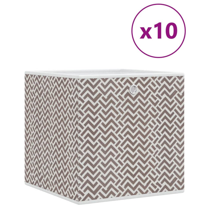 Cutii depozitare pliabile 10 buc maro 32x32x32cm textil nețesut - WALTI WALTI