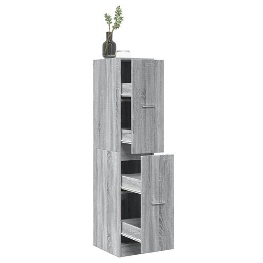 Dulap de farmacie, sonoma gri, 30x41x144,5 cm, lemn prelucrat - WALTI WALTI